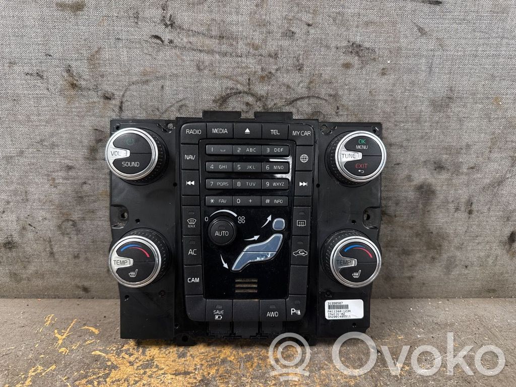 Volvo V60 Console centrale, commande chauffage/clim 