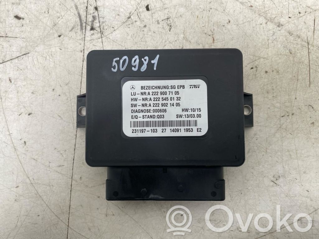 Mercedes-Benz S W222 Modul de control frână de mână