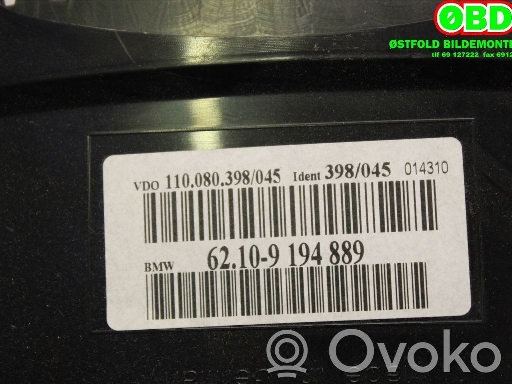 Speedometer (instrument cluster)   62109194889,62109194889,62109194889,62109194889