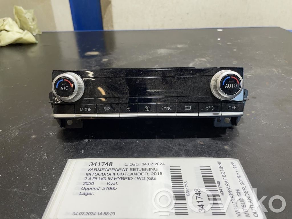 Mitsubishi Outlander Console centrale, commande chauffage/clim 