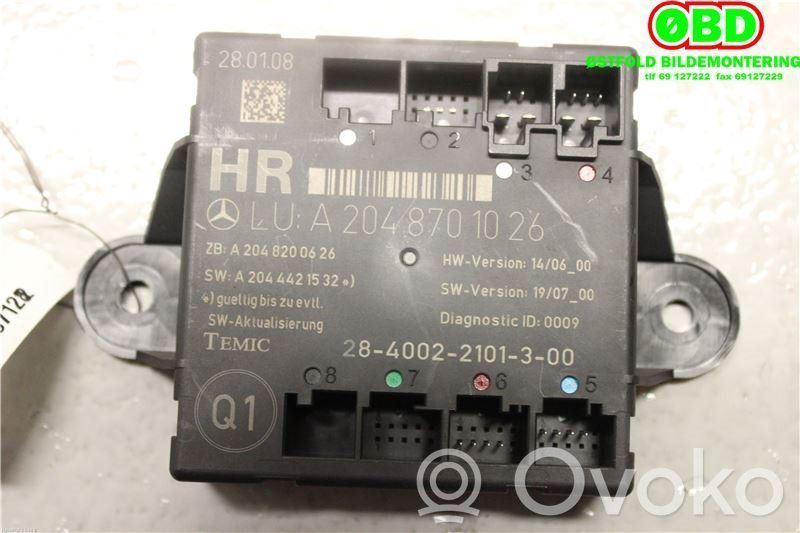 Mercedes-Benz C W204 Centralina/modulo portiere 