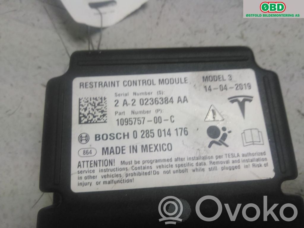 Tesla Model 3 Unitate/modul de comandă airbaguri 