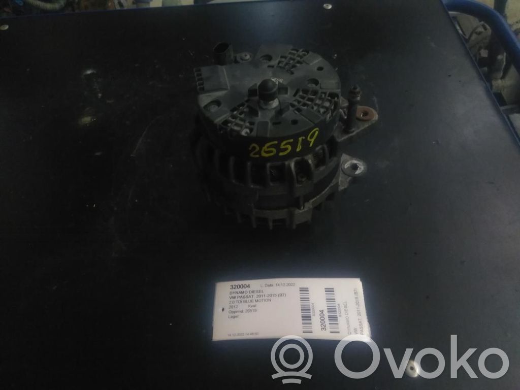 Volkswagen PASSAT B7 Generator/alternator 