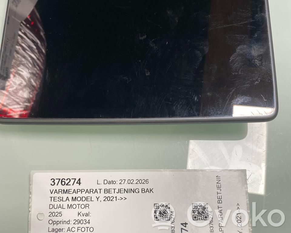 Tesla Model Y Juniper Ilmastoinnin ohjainlaite 