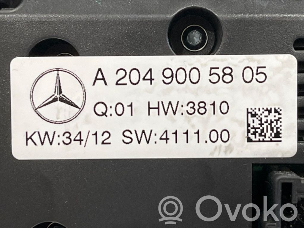 Mercedes-Benz C W204 Panel klimatyzacji / Ogrzewania 