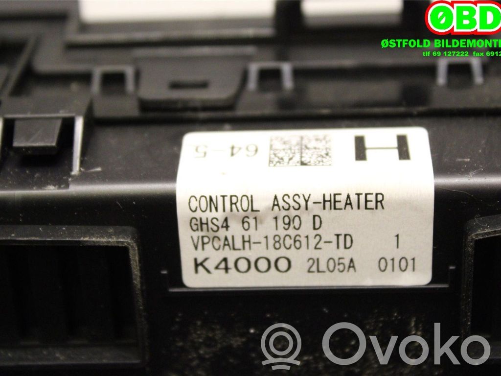 Mazda 6 Console centrale, commande chauffage/clim 