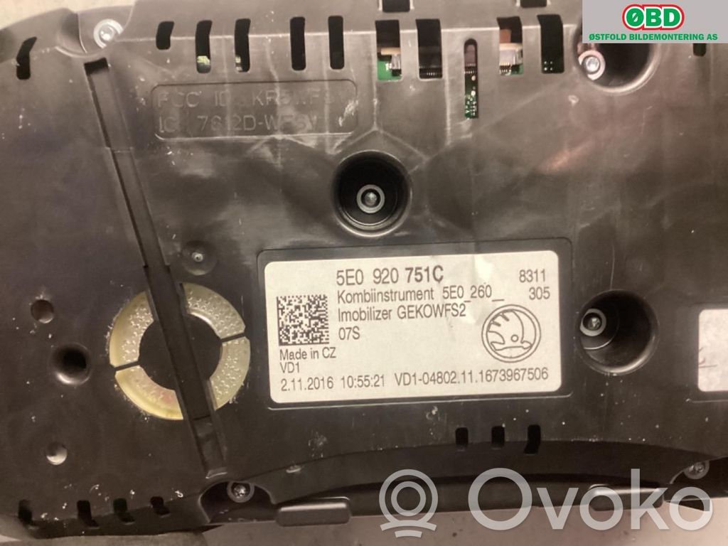 Skoda Octavia Mk3 (5E) Tachimetro (quadro strumenti)