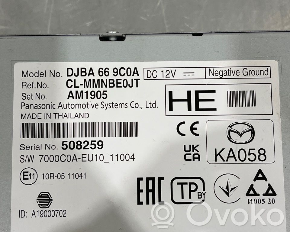 Mazda MX-30 Unité principale radio / CD / DVD / GPS 