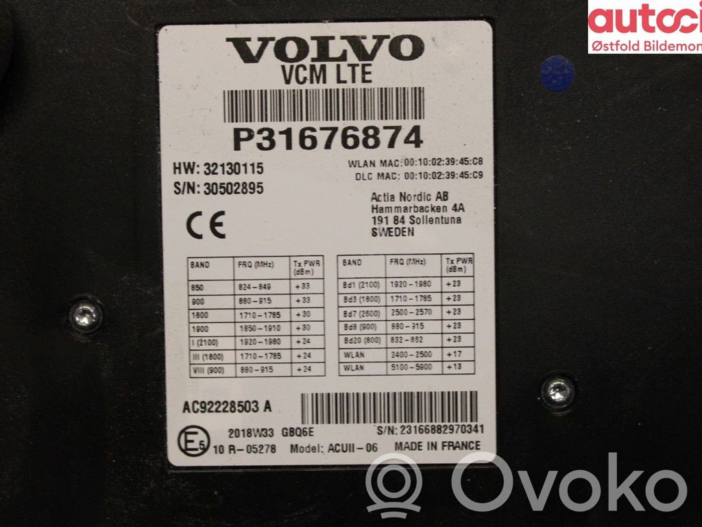 Volvo S90, V90 Kit sistema audio 