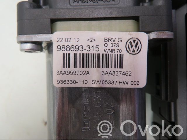 Volkswagen PASSAT B7 Alzacristalli elettrico della portiera anteriore 