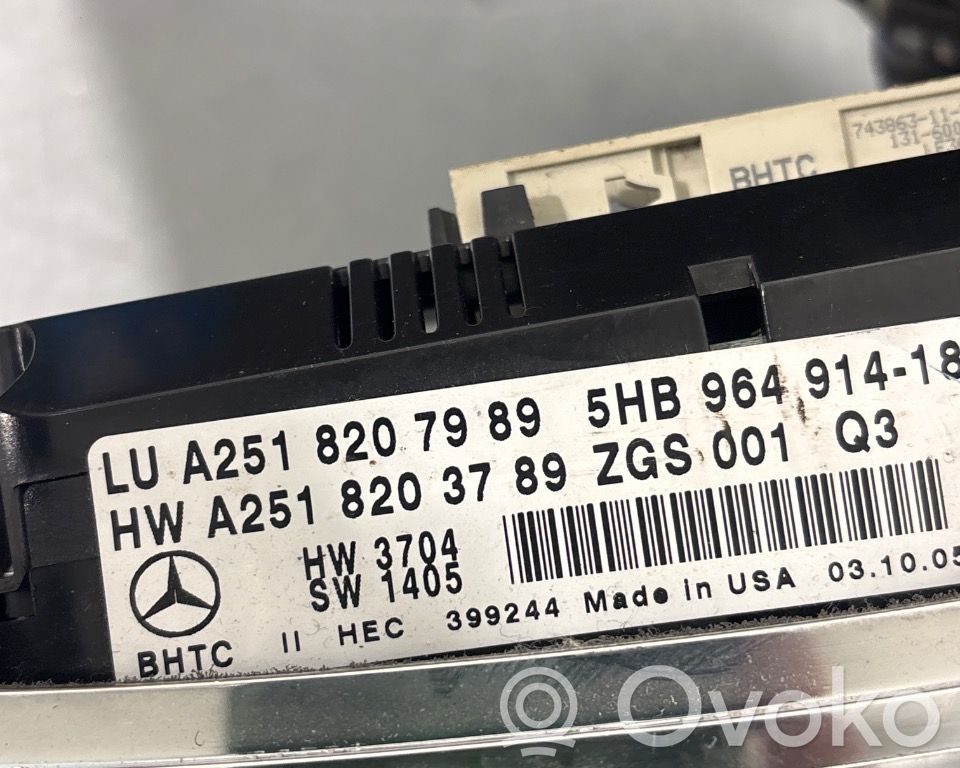Mercedes-Benz ML W164 Rămă unitate control climatizare 