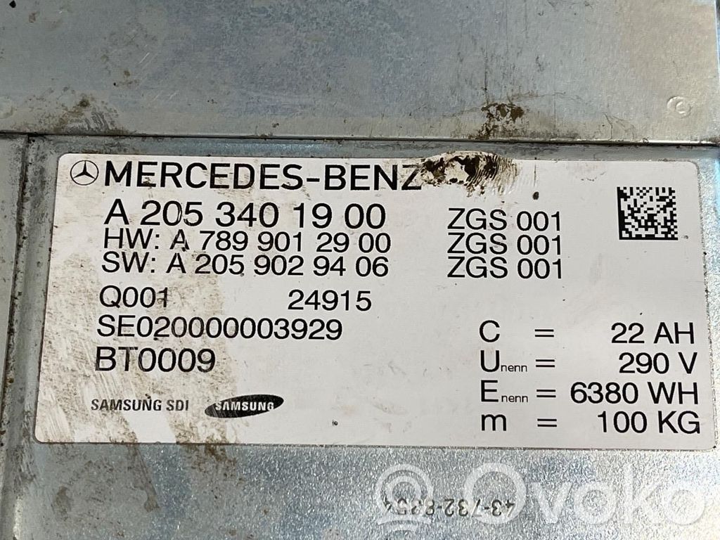 Mercedes-Benz C W205 Batteria auto elettrica / ibride 