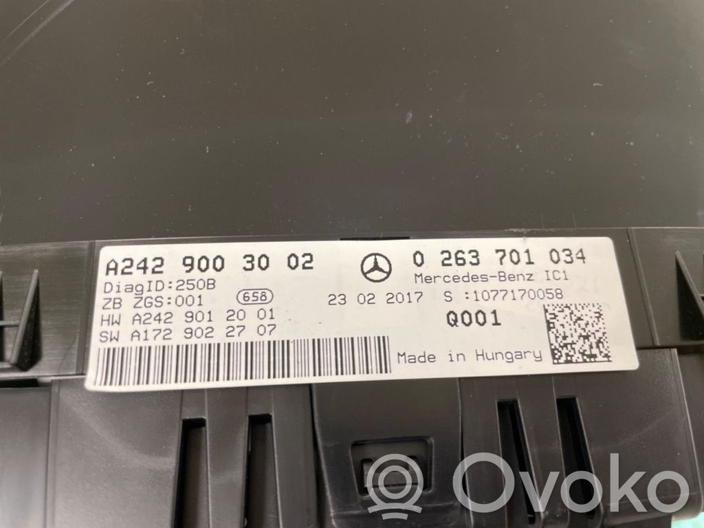 Mercedes-Benz B W246 W242 Vitezometru (grup de instrumente)