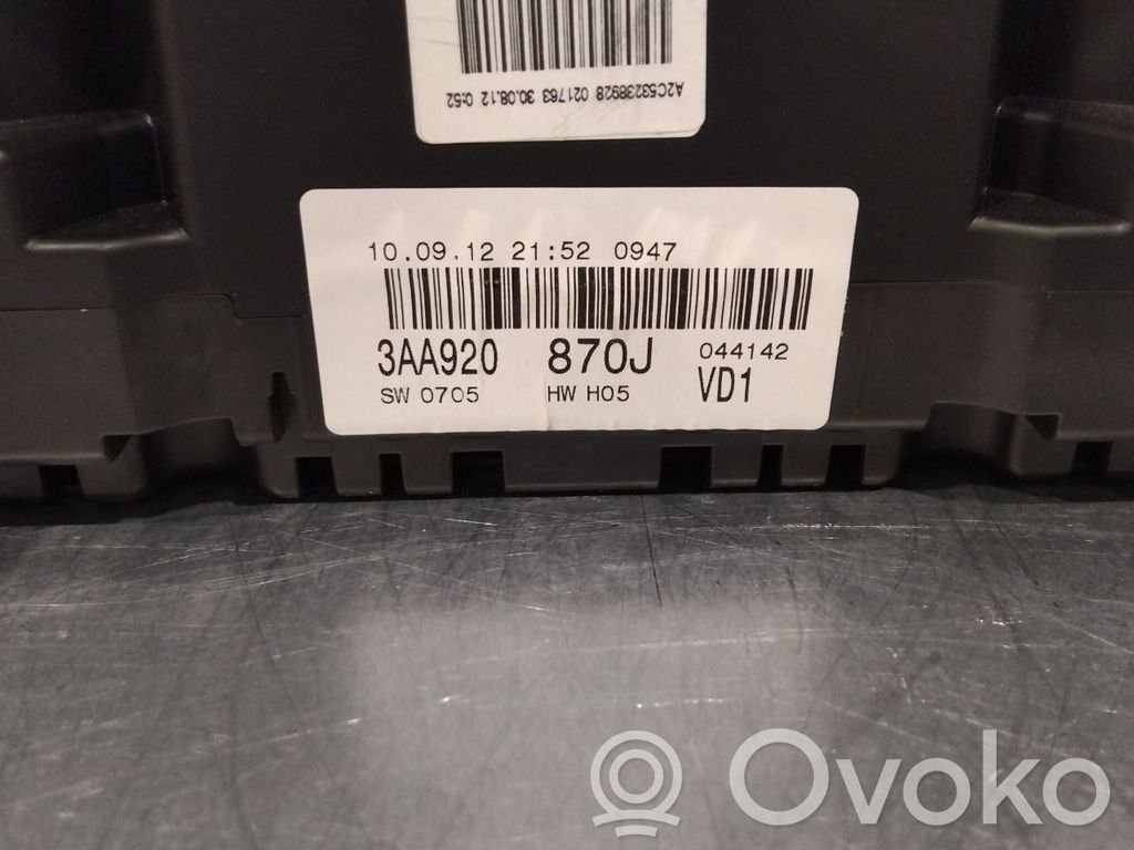 Volkswagen PASSAT B7 Nopeusmittari (mittaristo) 