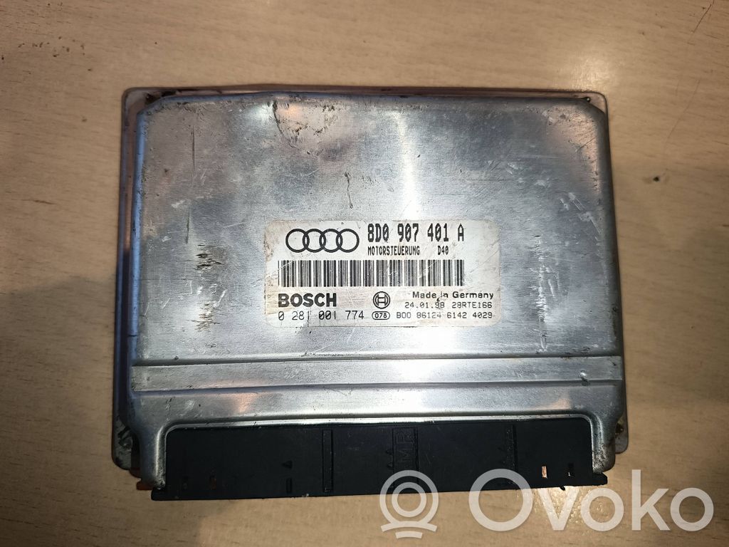 Engine control unit/module   8D0907401A,28RTE166,0281001774