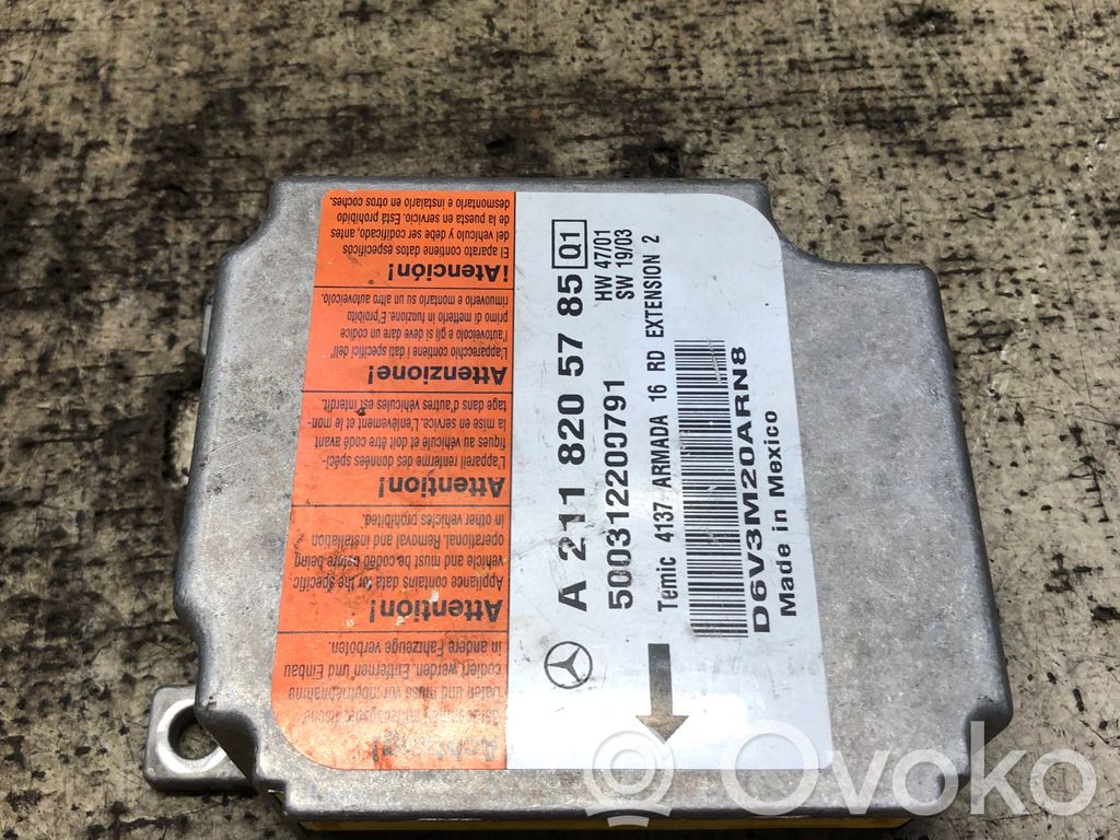 Mercedes-Benz E C207 W207 Unitate/modul de comandă airbaguri 