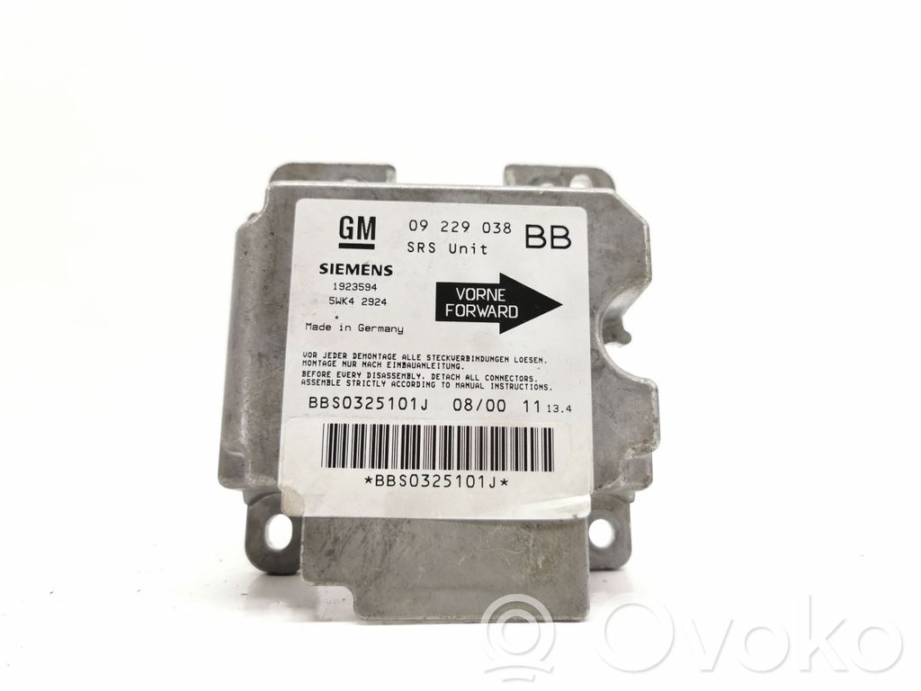 Airbag control unit/module   09229038BB,1923594,5WK42924