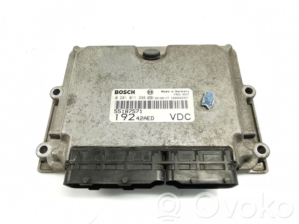 Engine control unit/module   0281011398,55187571