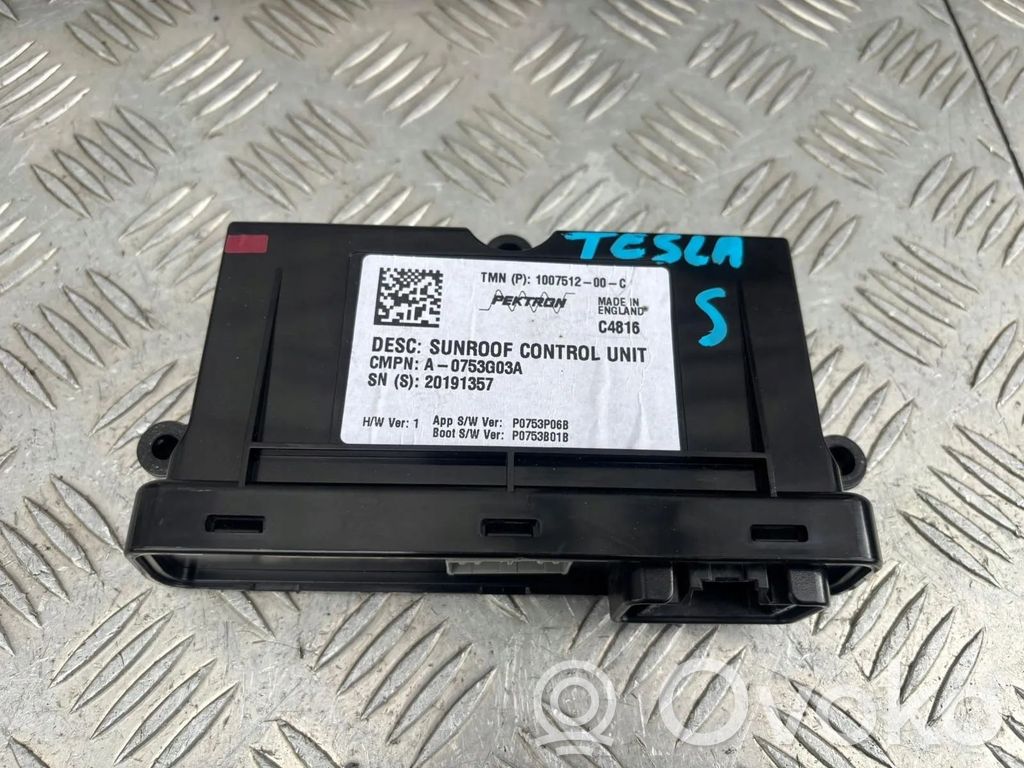 Tesla Model S Unidad de control/módulo del techo solar 