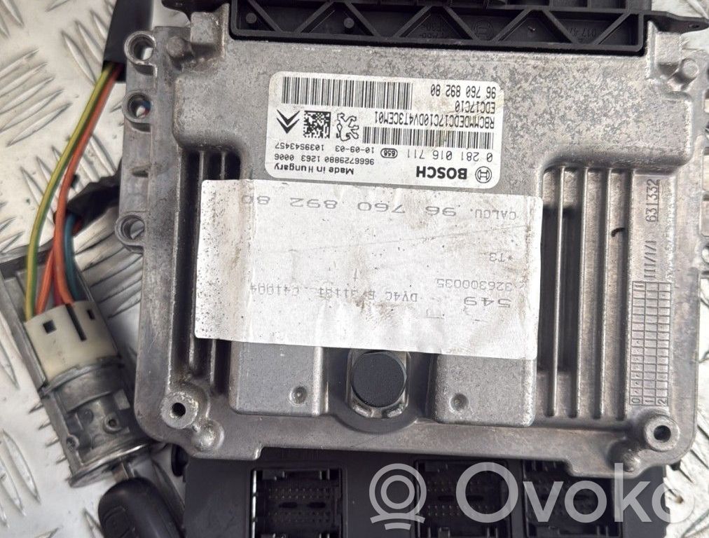 Peugeot 206+ Engine ECU kit and lock set 
