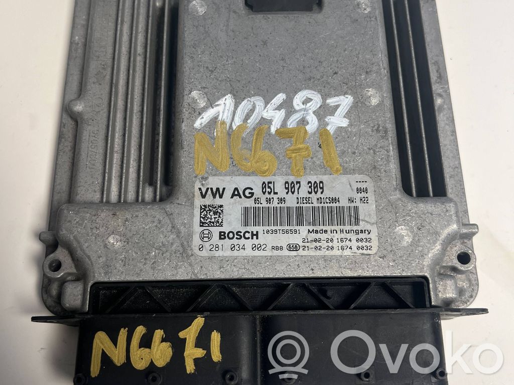 Engine control unit/module   05L907309,06L90709A,0281034002