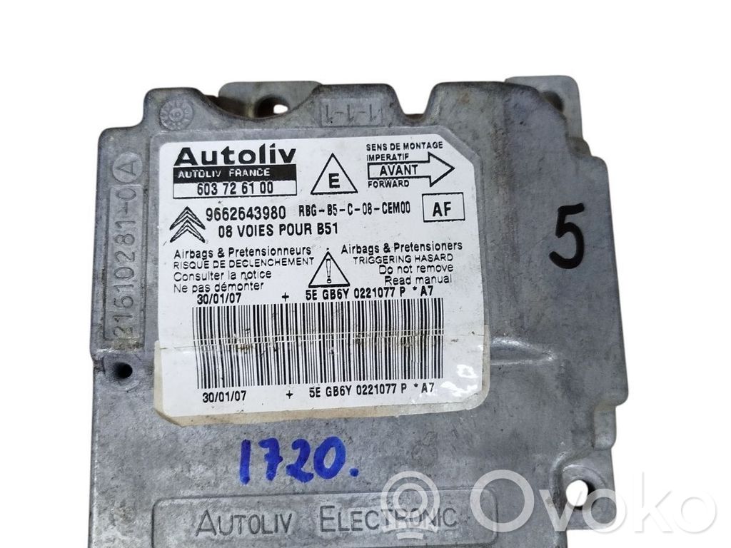 Citroen C4 I Airbag control unit/module 