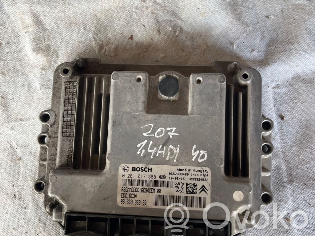 Engine control unit/module   9657699480,9666986880,0281017388