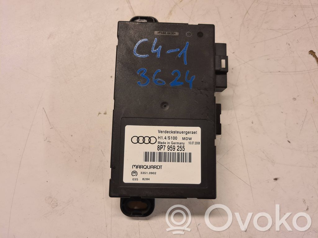 Audi A3 S3 A3 Sportback 8P Unité de commande / module de toit ouvrant 