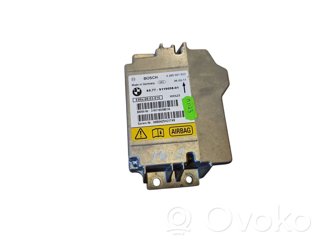 Module de contrôle airbag   9119058,0285001533,E89X0603510