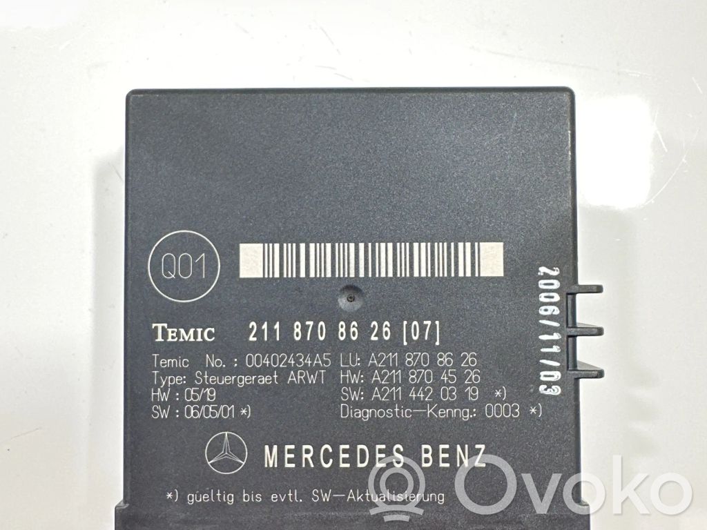 Mercedes-Benz E W211 Tailgate/trunk control unit/module 