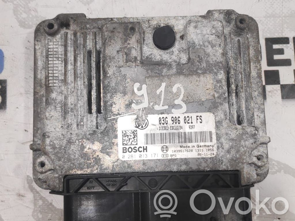 Engine control unit/module ECU   03G906021FS,0281013171,03G906021FS,BMM