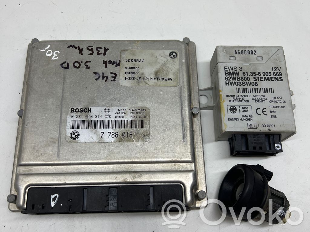 BMW 3 E46 Engine ECU kit and lock set 
