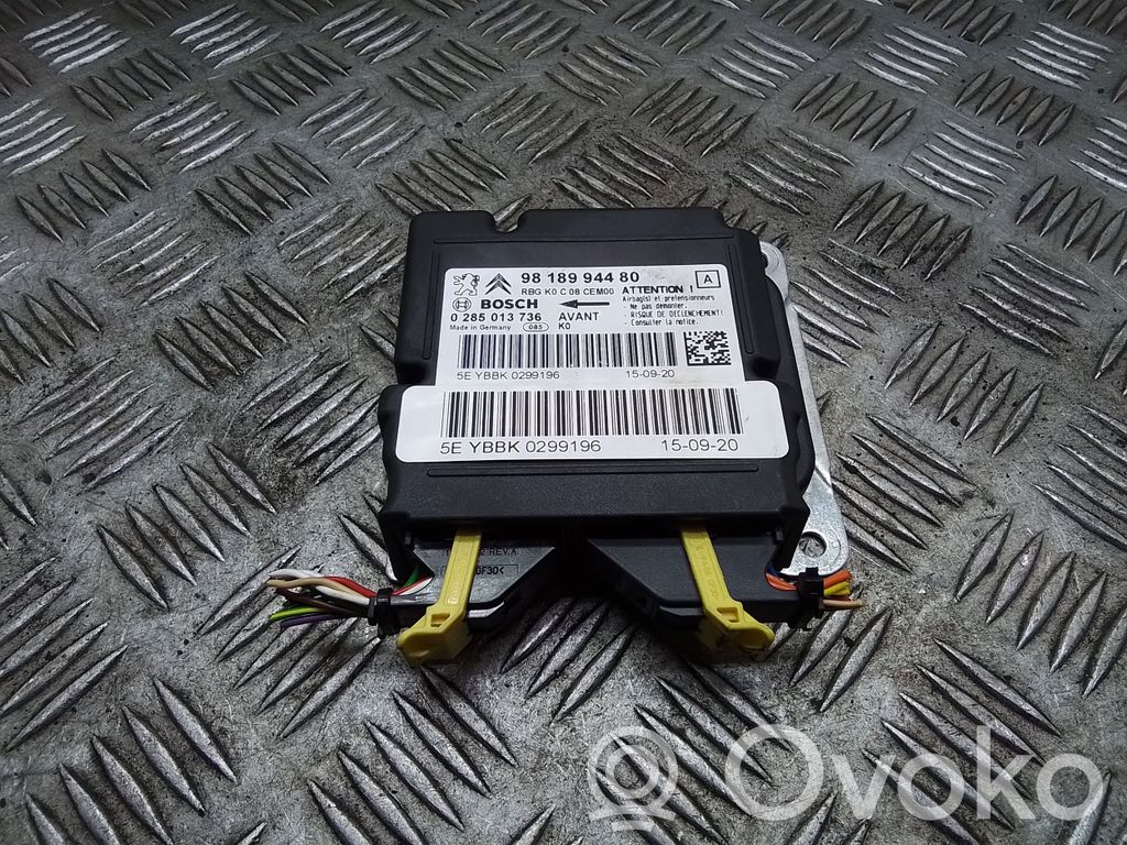 Airbag control unit/module   9818994480,0285013736
