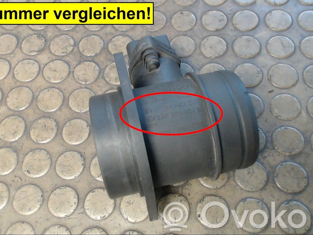 Volkswagen Multivan T5 Ilmamassan virtausanturi 