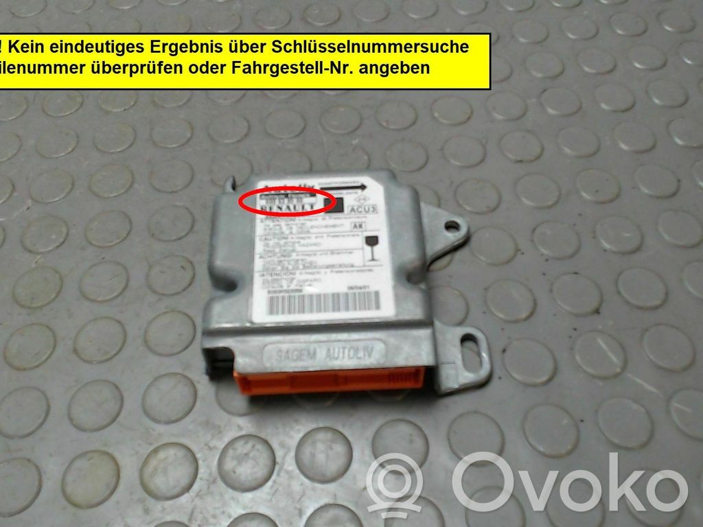 Renault Scenic I Unitate/modul de comandă airbaguri 