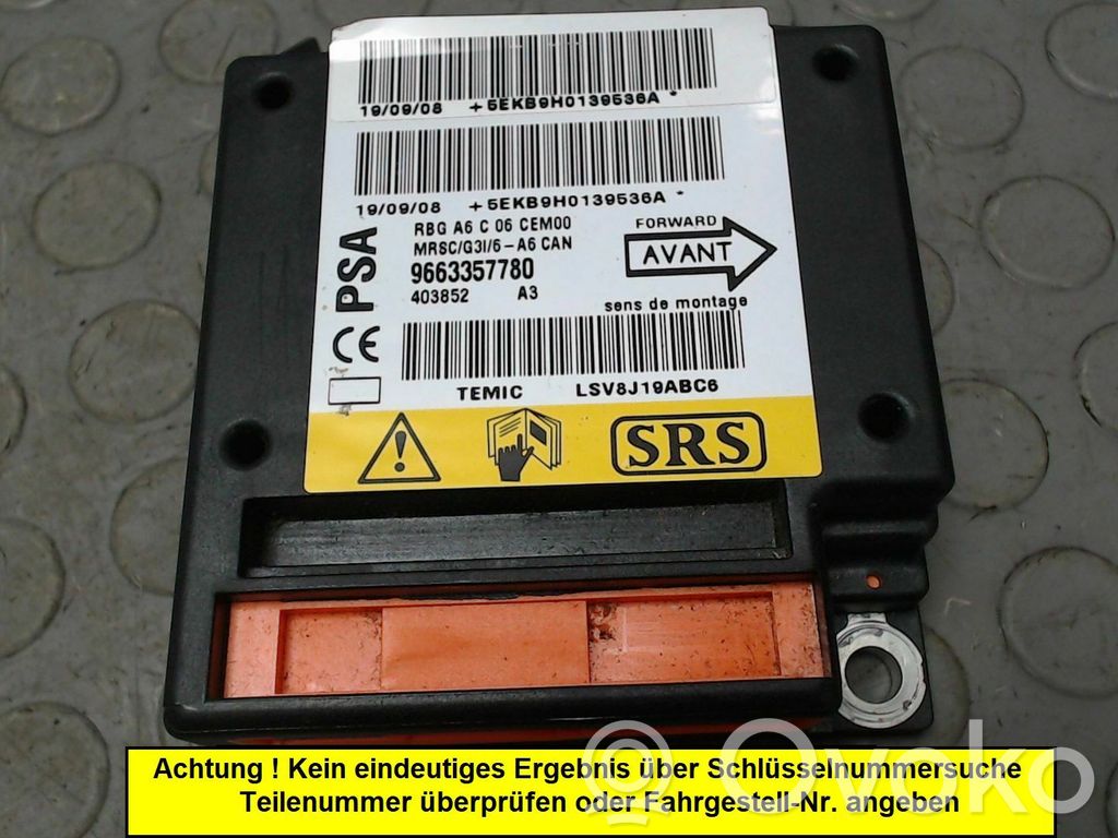 Citroen C2 Airbag control unit/module 