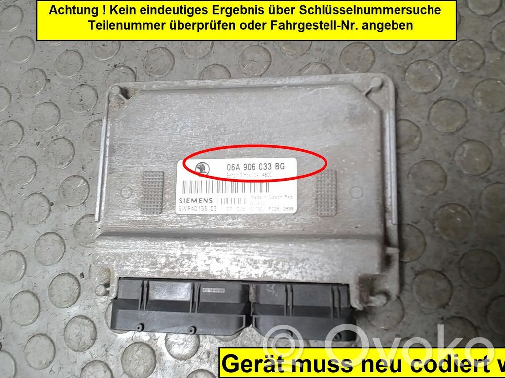 Engine control unit/module   06A906033B,NICHTZUTREFFEND