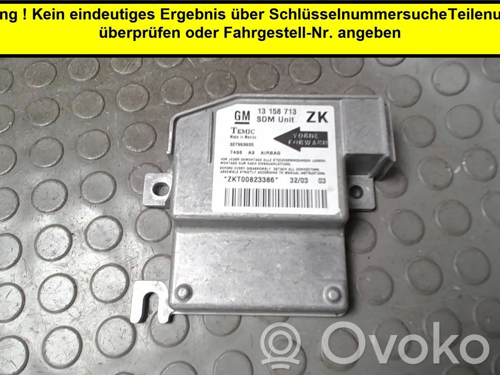 Opel Meriva A Sterownik / Moduł Airbag 