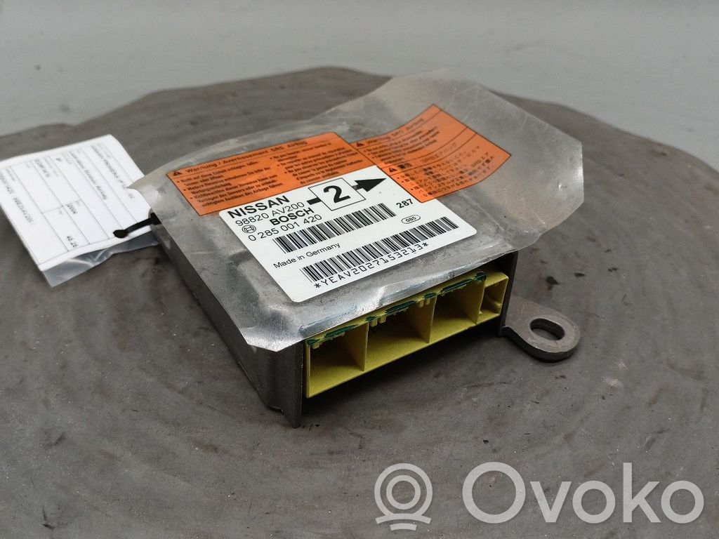 Airbag control unit/module   0285001420,98820AV200