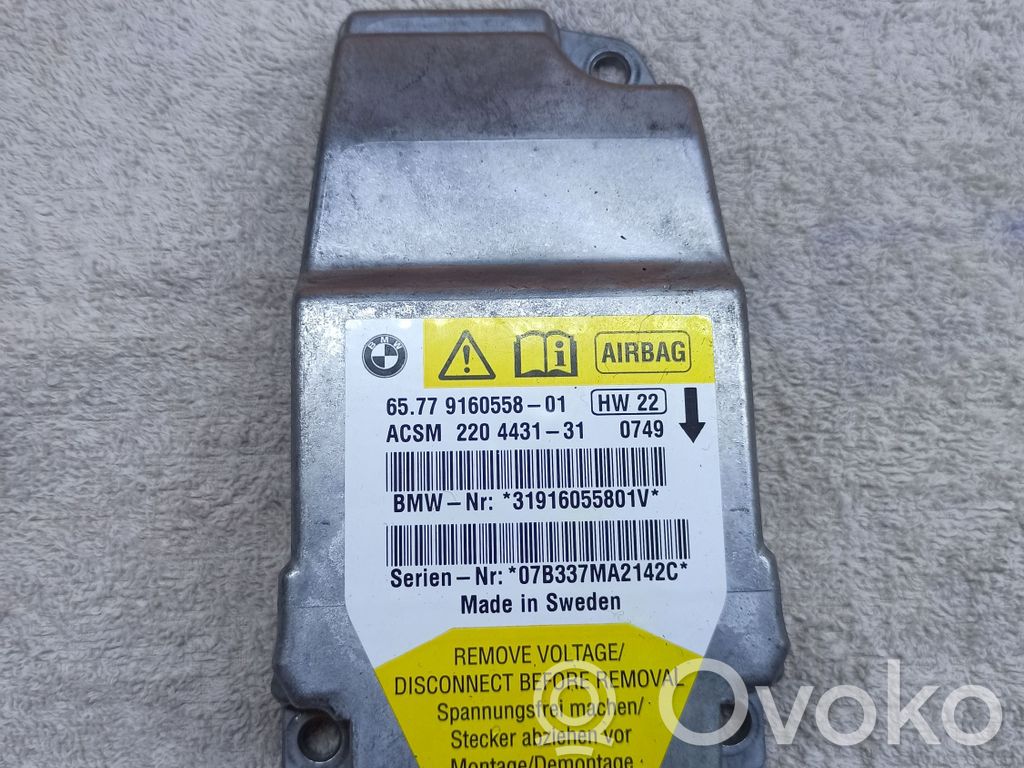 BMW 5 E60 E61 Unidad de control/módulo del Airbag 