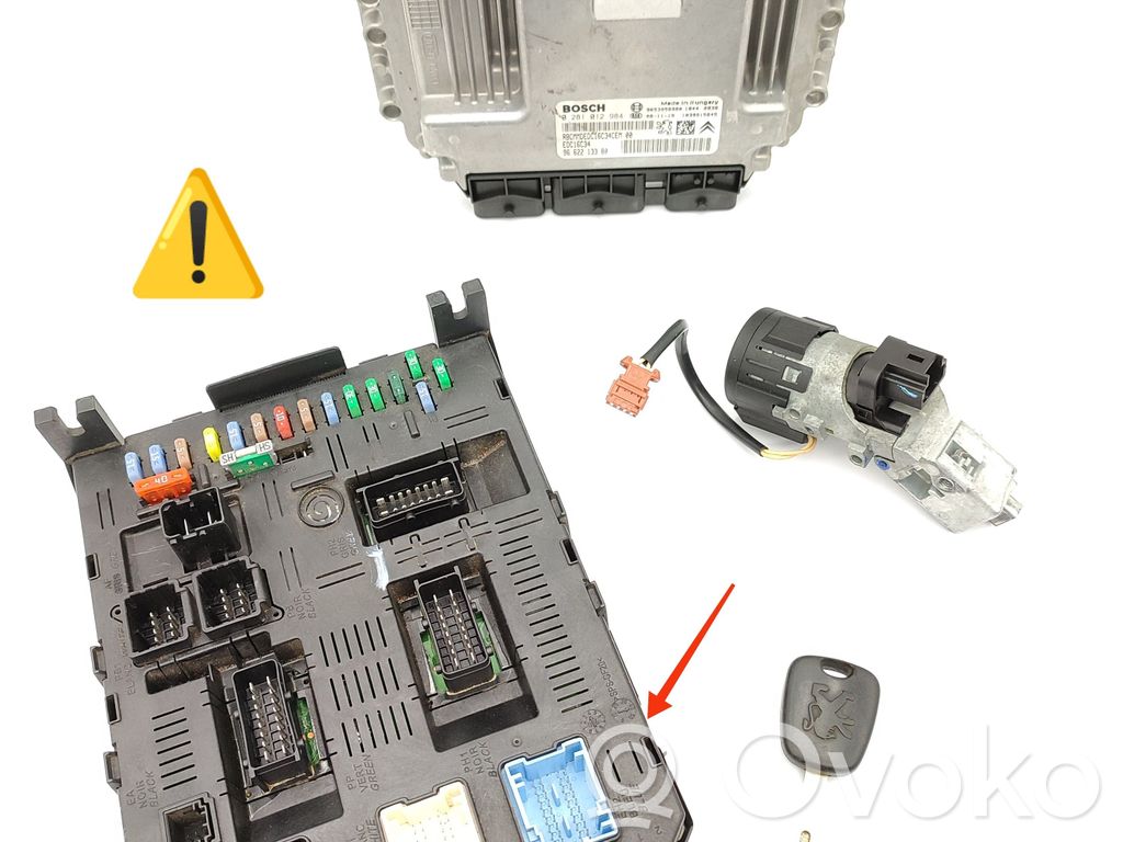Peugeot 407 Engine ECU kit and lock set 