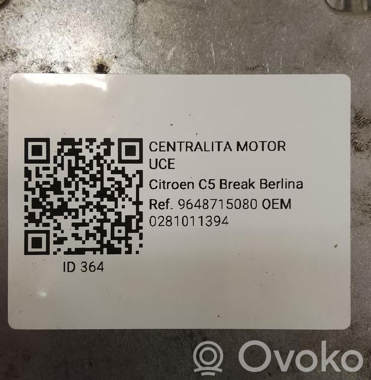 Unidad de control/módulo del motor   0281011394,9648715080