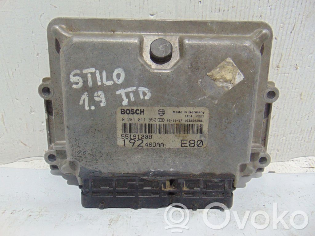Fiat Stilo Engine control unit/module 