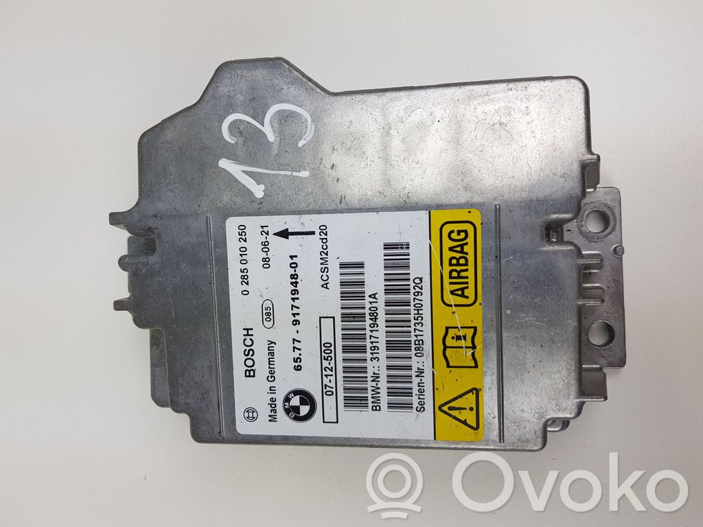 BMW X5 E70 Gaisa spilvenu vadības bloks 