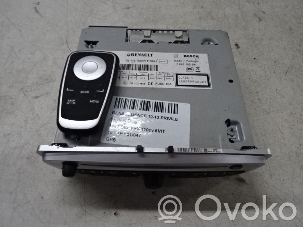 Renault Fluence Unitate principală radio/CD/DVD/GPS 
