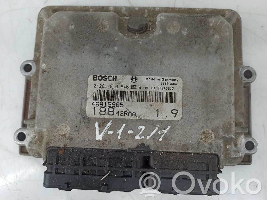 Fiat Punto (188) Unitate/modul de control motor 