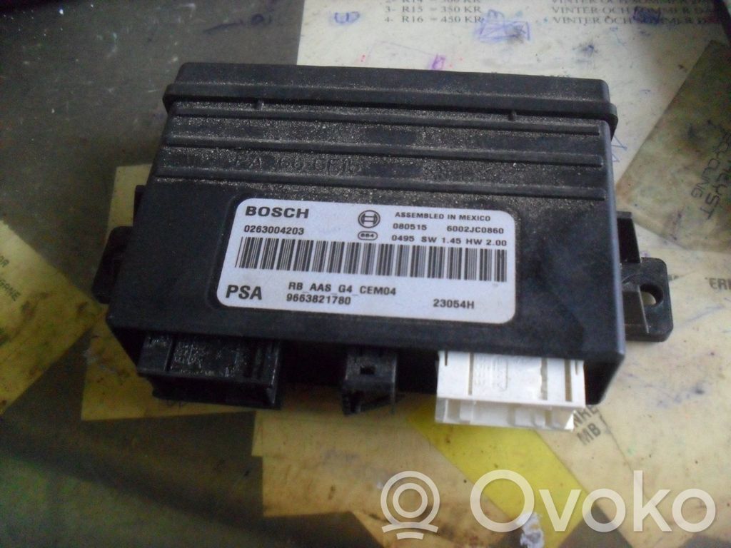 Unité de commande, module PDC aide au stationnement   9663821780