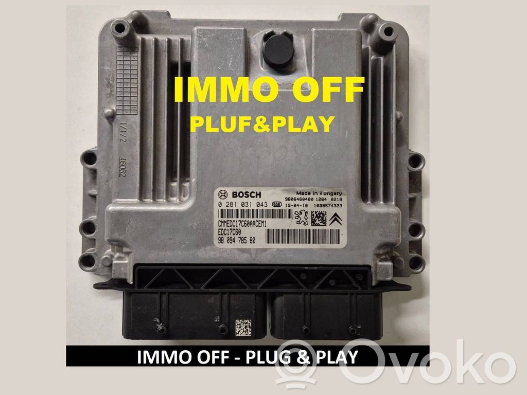 Engine control unit/module   0281031043,9809478580,9806460480