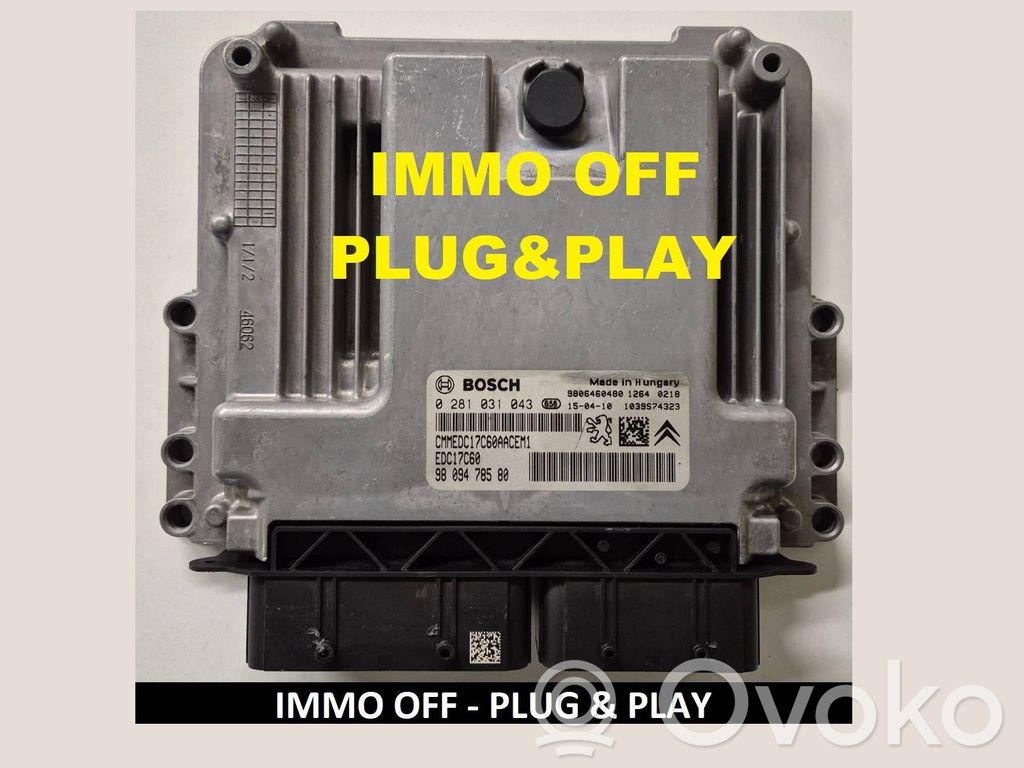 Engine control unit/module   0281031043,9809478580,9806460480