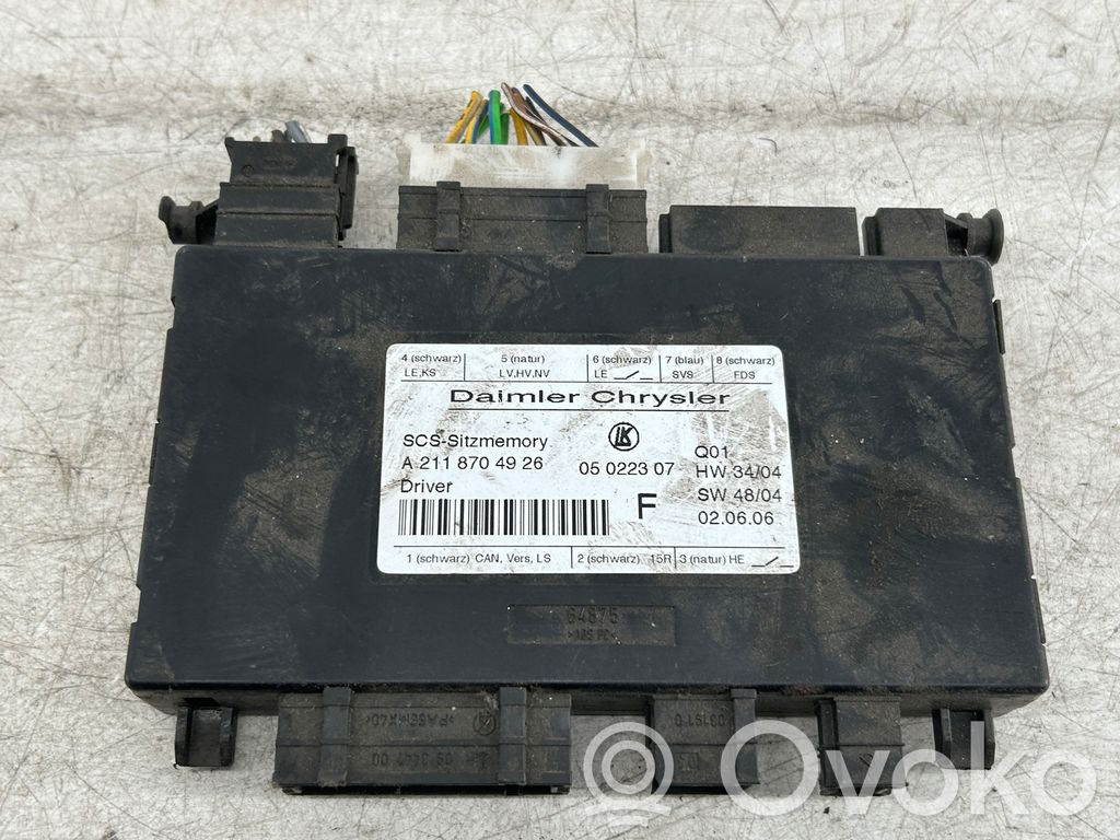 Mercedes-Benz E W211 Seat control module 